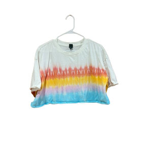 Wild Fable White Tie Dye Crop Top Small